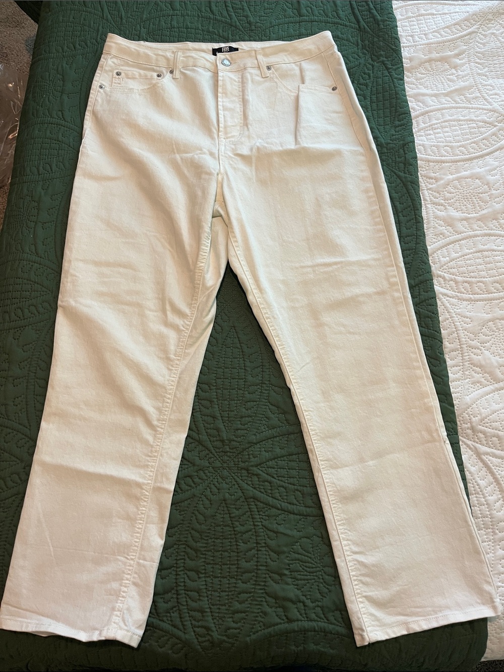 Frye White Straight-Leg Jeans